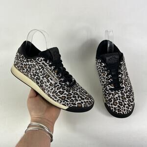 Reebok Classic Princess Sneaker Women's 8.5 Leopard Print Lace Up Shoes GZ8648